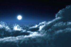 Moon, Sky, Clouds