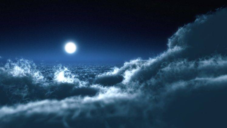 Moon, Sky, Clouds HD Wallpaper Desktop Background