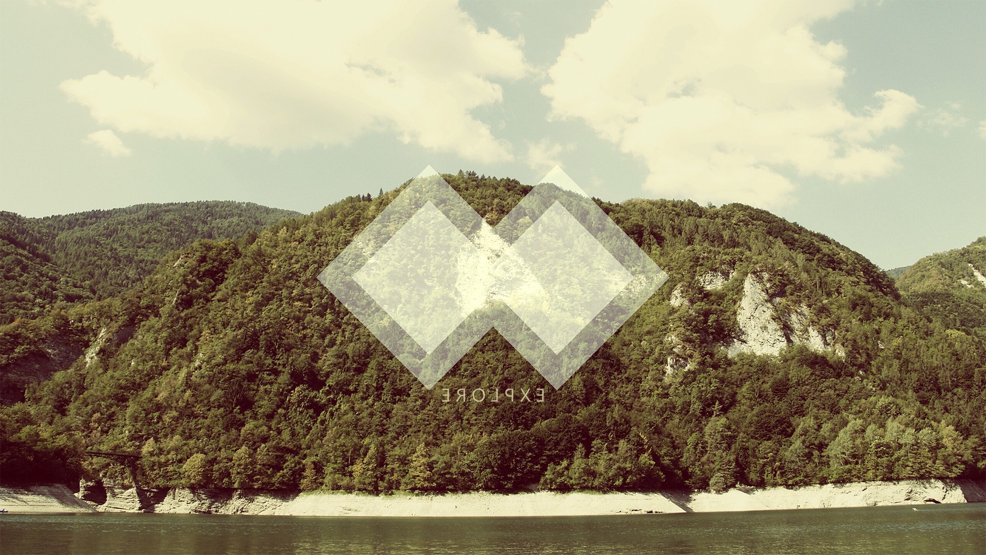 polyscape, Shapes, Forest, Coast Wallpaper