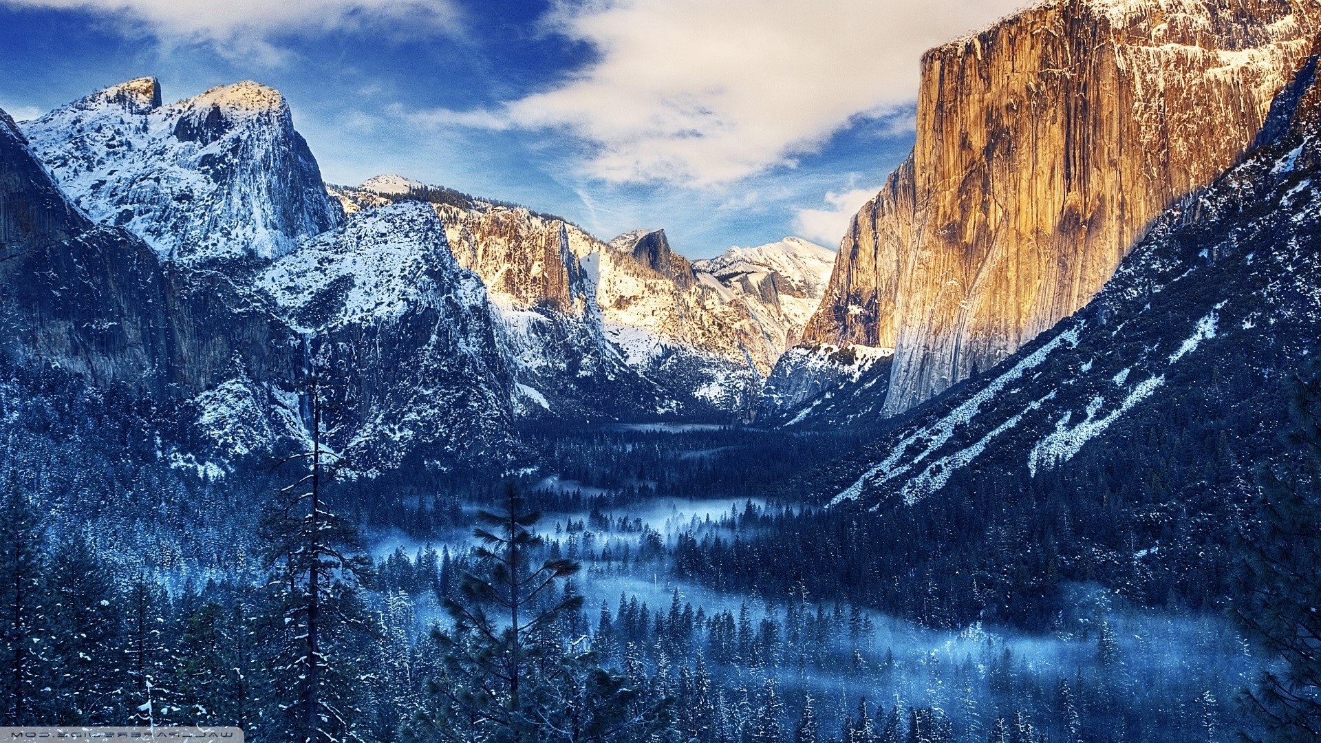 Yosemite National Park, Snow, Mountains, Nature Wallpaper