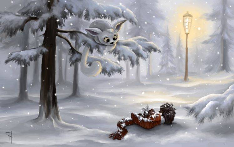 fantasy art, Winter, Lantern HD Wallpaper Desktop Background