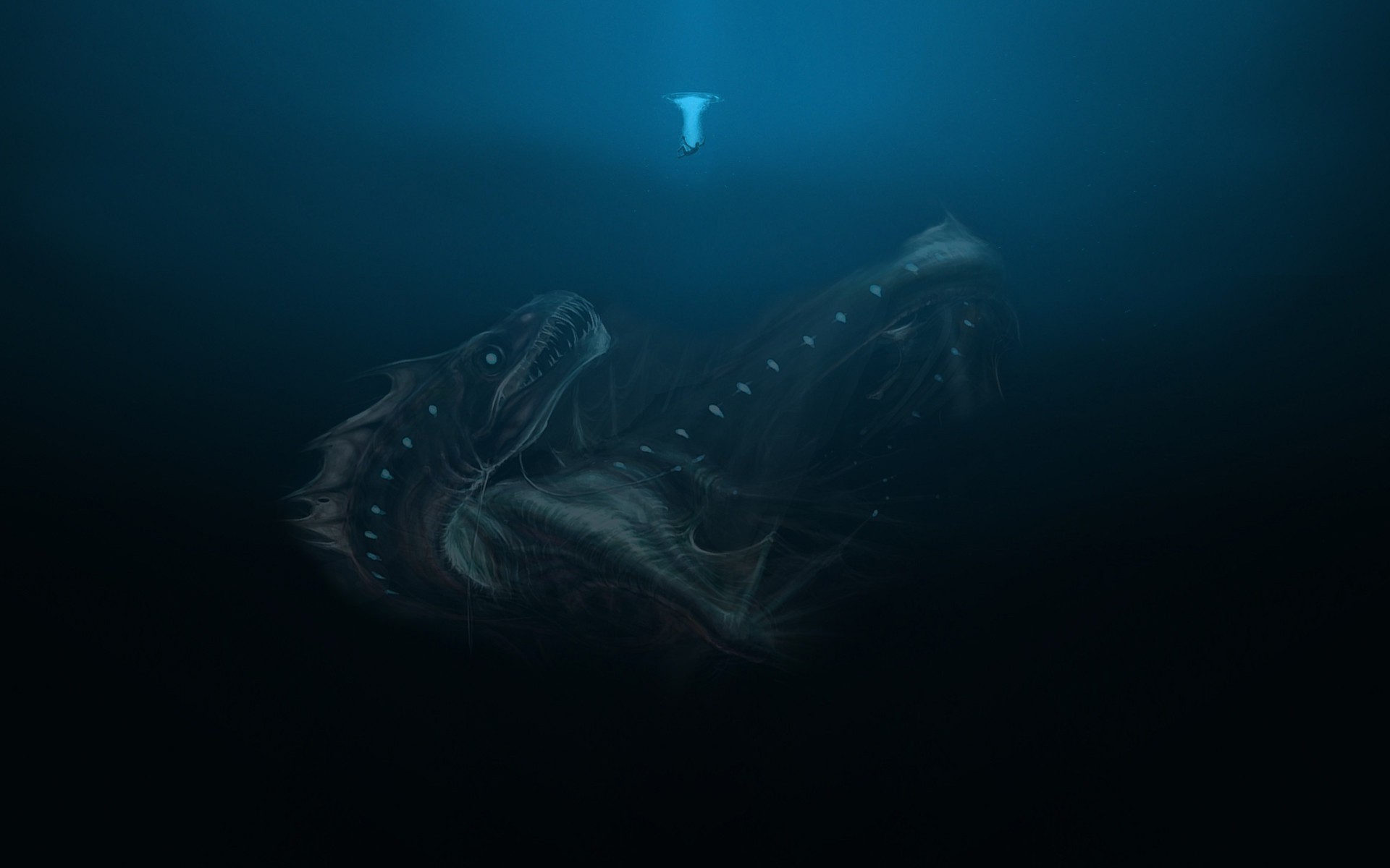 underwater, Deep sea, Sea monsters Wallpaper