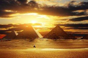 pyramid, Sunset