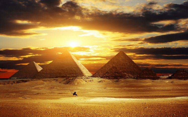 pyramid, Sunset HD Wallpaper Desktop Background