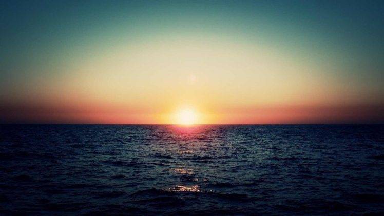 sea, Sunset, Horizon HD Wallpaper Desktop Background