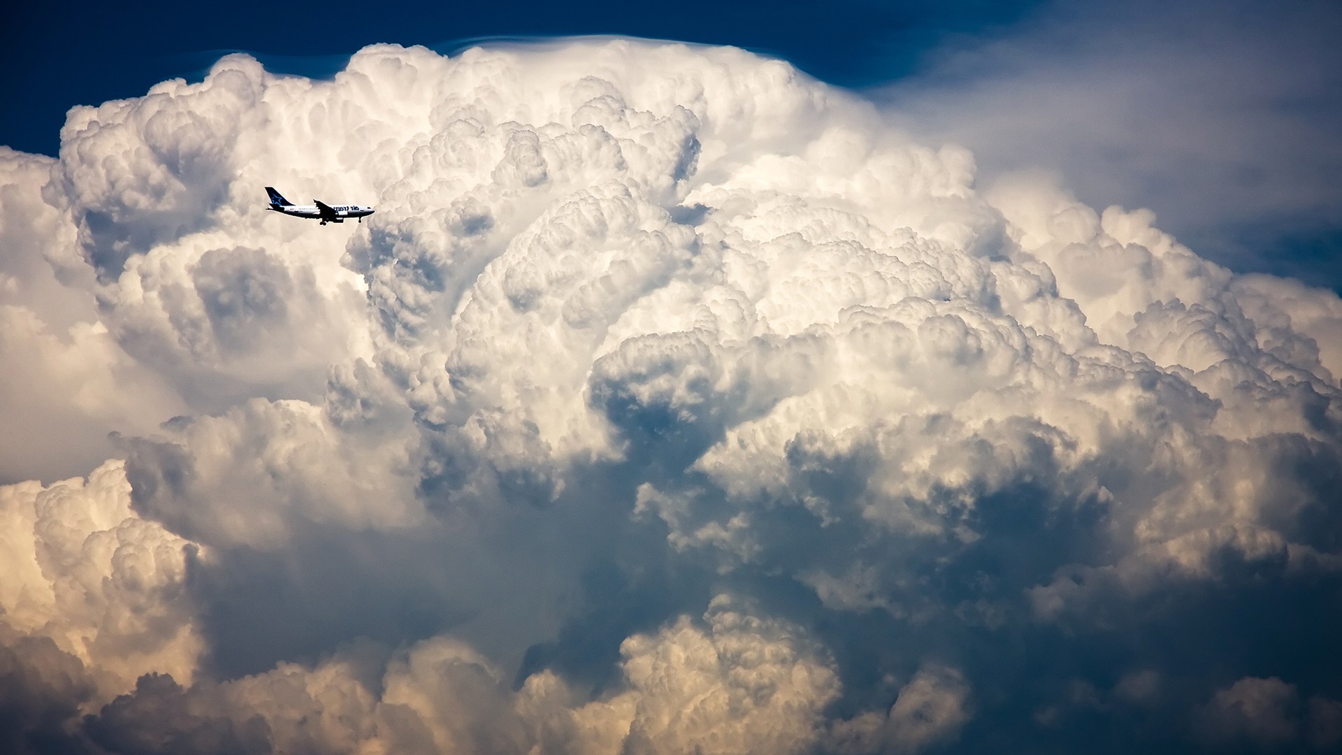 clouds, Airplane Wallpaper