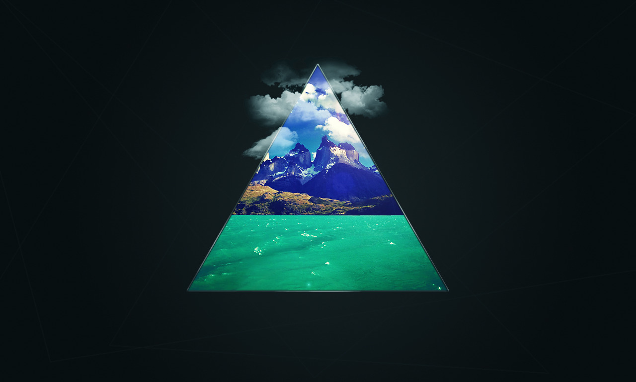water, Triangle, Clouds Wallpaper