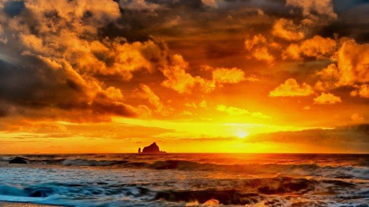 beach, Sunset HD Wallpaper Desktop Background