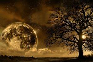 Moon, Digital art, Landscape