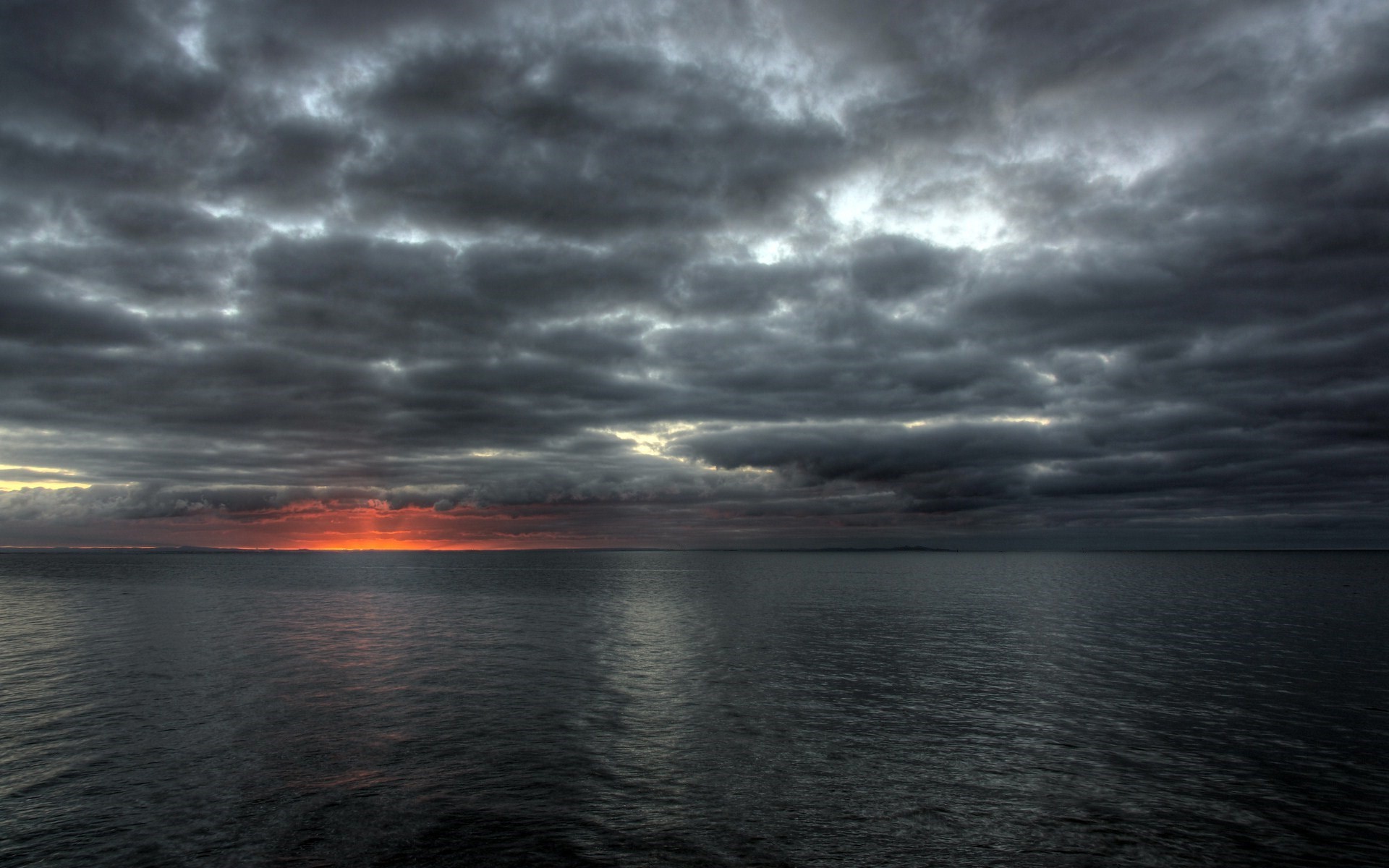 sea, Clouds, Sunset Wallpaper