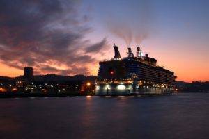 sunset, Cruise ship, Oasis of the Seas