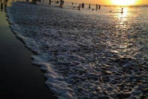 beach, Bali, Waves, People, Sky, Sand