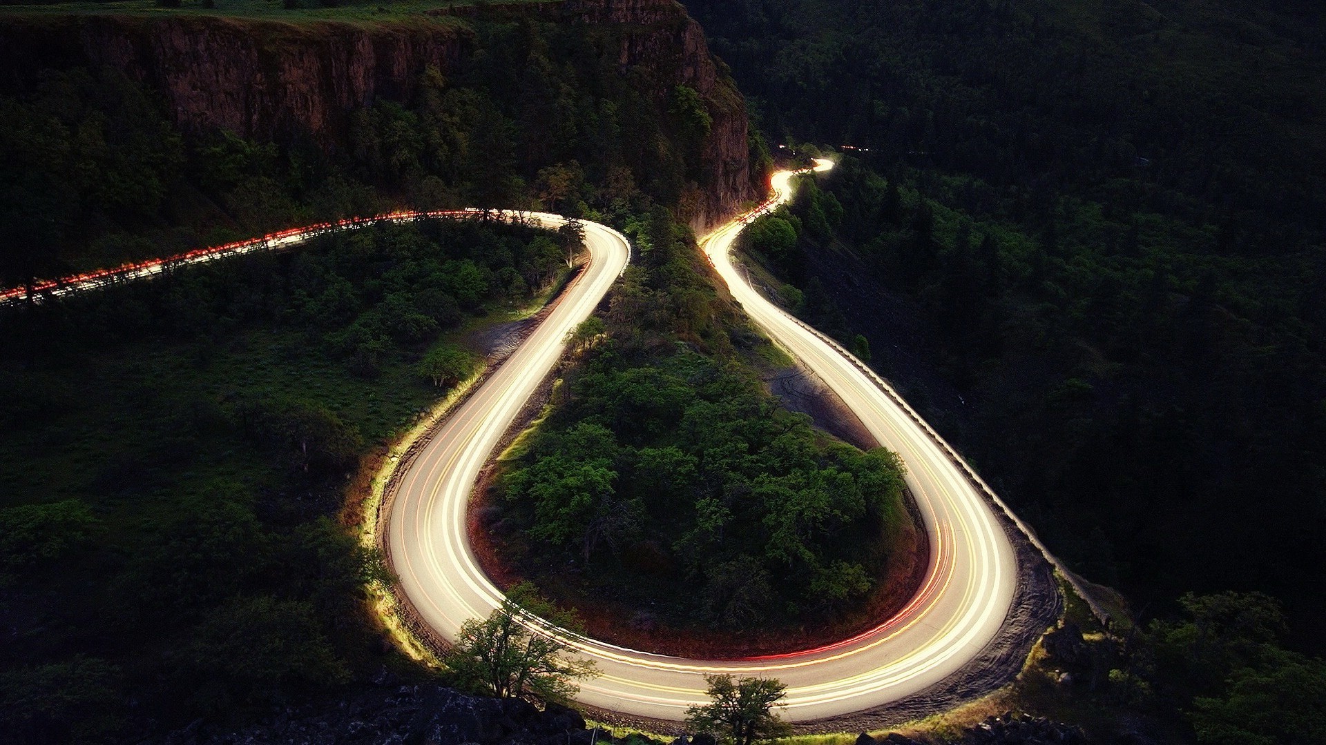 road, Forest, Hairpin turns Wallpaper