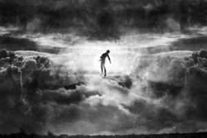 Alex Cherry, Artwork, Floating, Clouds, Sun, Surreal