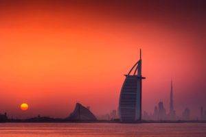 cityscape, Sunset, Dubai