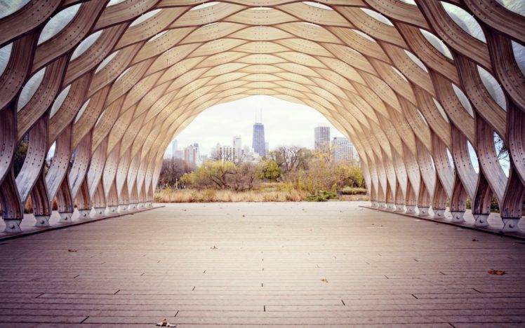 city, Tunnel, Sea, Chicago HD Wallpaper Desktop Background