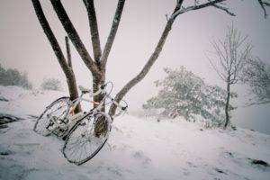 bicycle, Snow, Winter