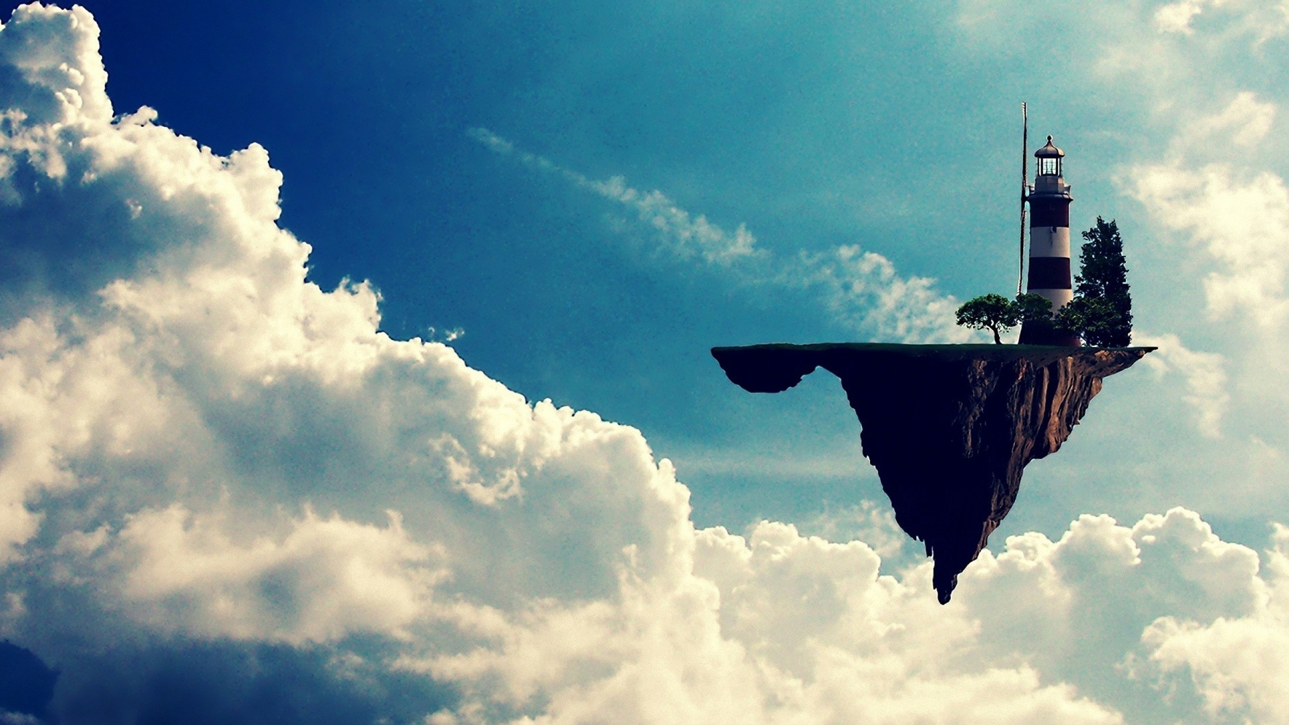 Gorillaz, Floating island, Jamie Hewlett, Sky Wallpaper
