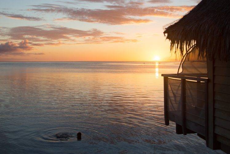 Bora Bora, Pacific, Sunset HD Wallpaper Desktop Background