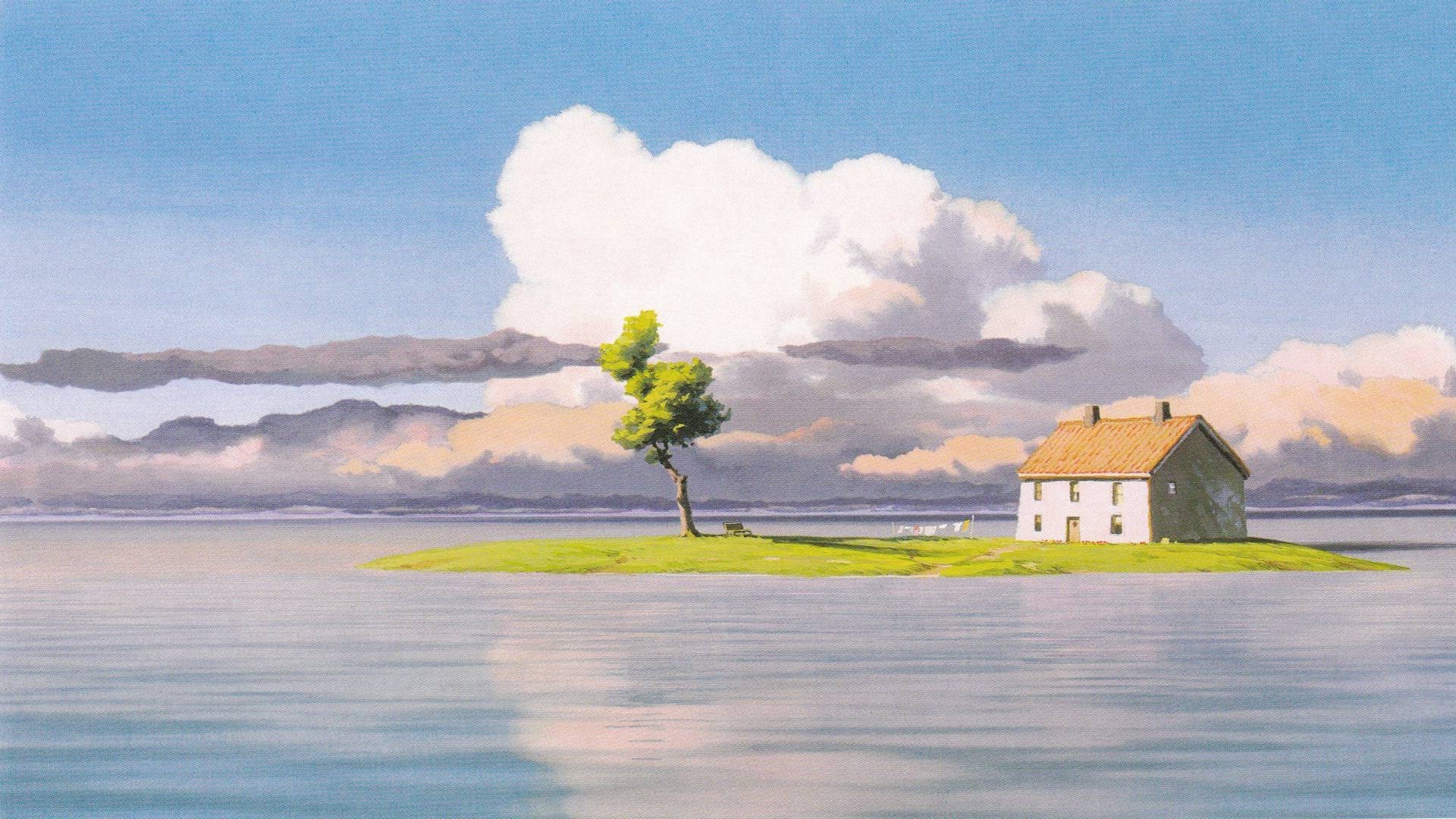 island, House, Painting Wallpapers HD / Desktop and Mobile Backgrounds