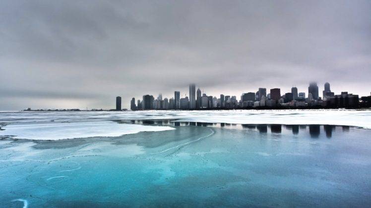 cityscape, Ice, Clouds, Chicago HD Wallpaper Desktop Background