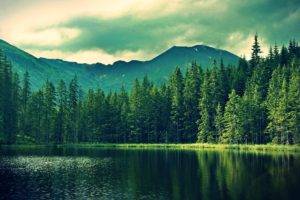 nature, Landscape, Mountains, Lake, Trees