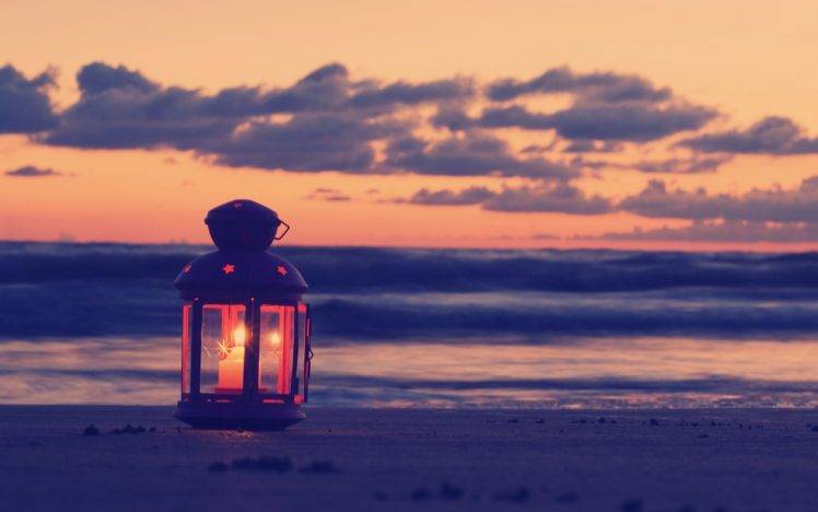 filter, Beach, Lantern, Sand, Clouds HD Wallpaper Desktop Background
