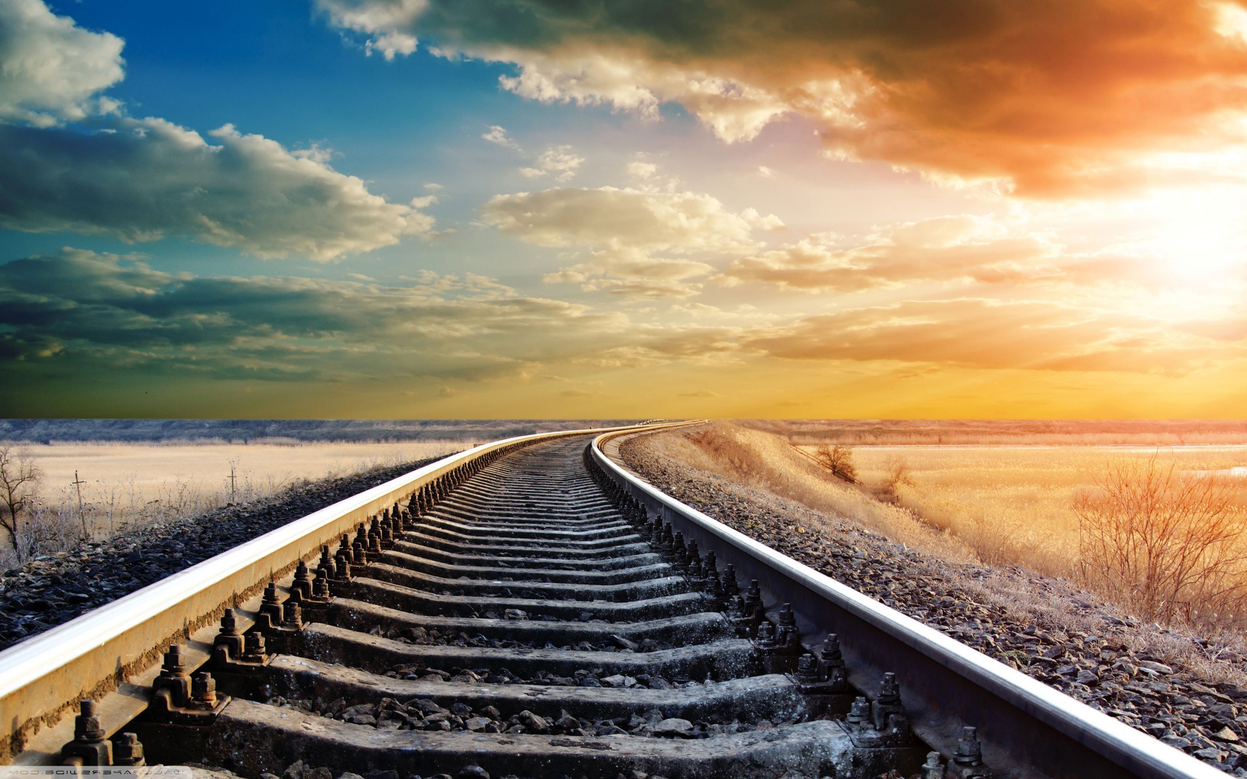 railway, Sea Wallpaper