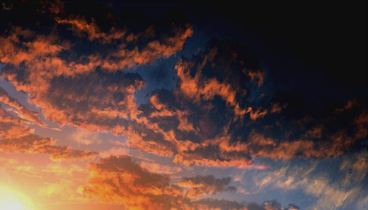 clouds, Sky, Anime HD Wallpaper Desktop Background