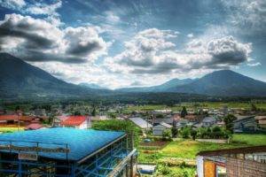 HDR, Clouds, Mountain, Building