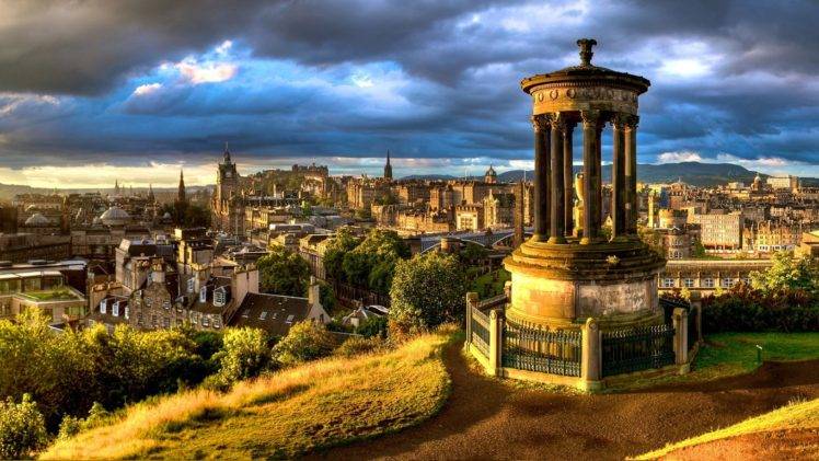 cityscape, Building, UK, Edinburgh, Scotland, Clouds HD Wallpaper Desktop Background