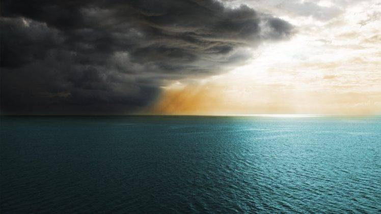 water, Sea, Clouds, Sunlight HD Wallpaper Desktop Background
