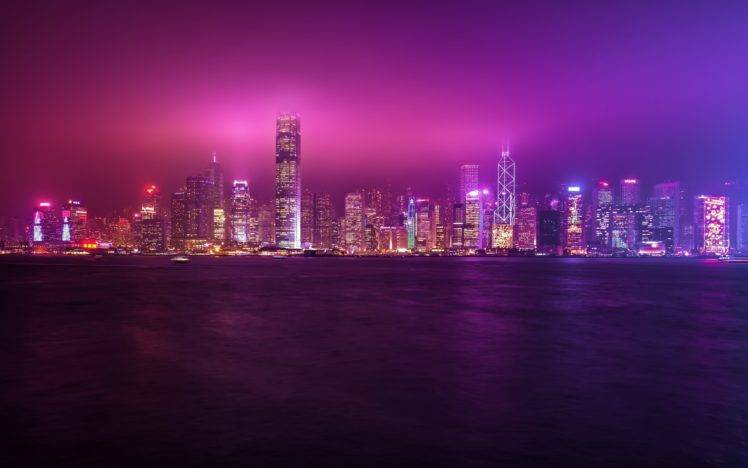 cityscape, Building, Lights, Sea HD Wallpaper Desktop Background