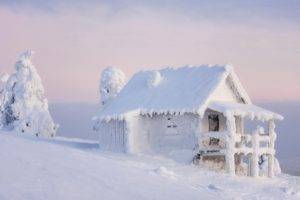 winter, Snow, Cabin