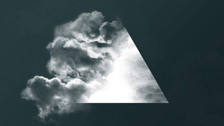 triangle, Clouds, Moon HD Wallpaper Desktop Background
