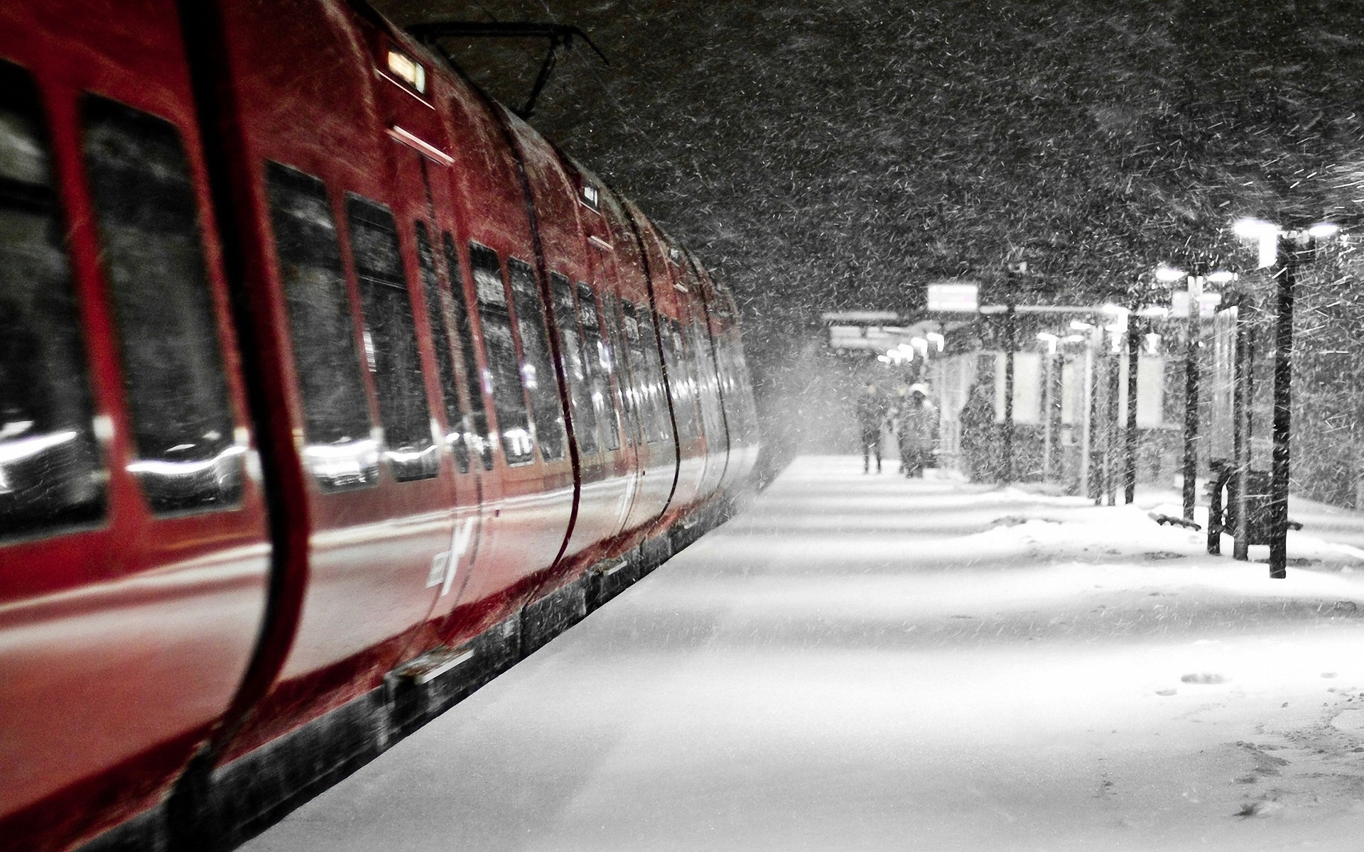 subway, Snow, Winter Wallpaper