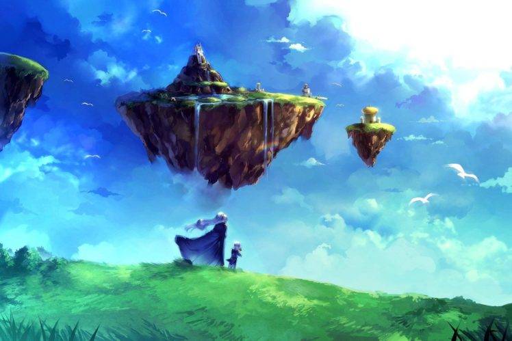 floating island, Clouds, Chrono Trigger HD Wallpaper Desktop Background