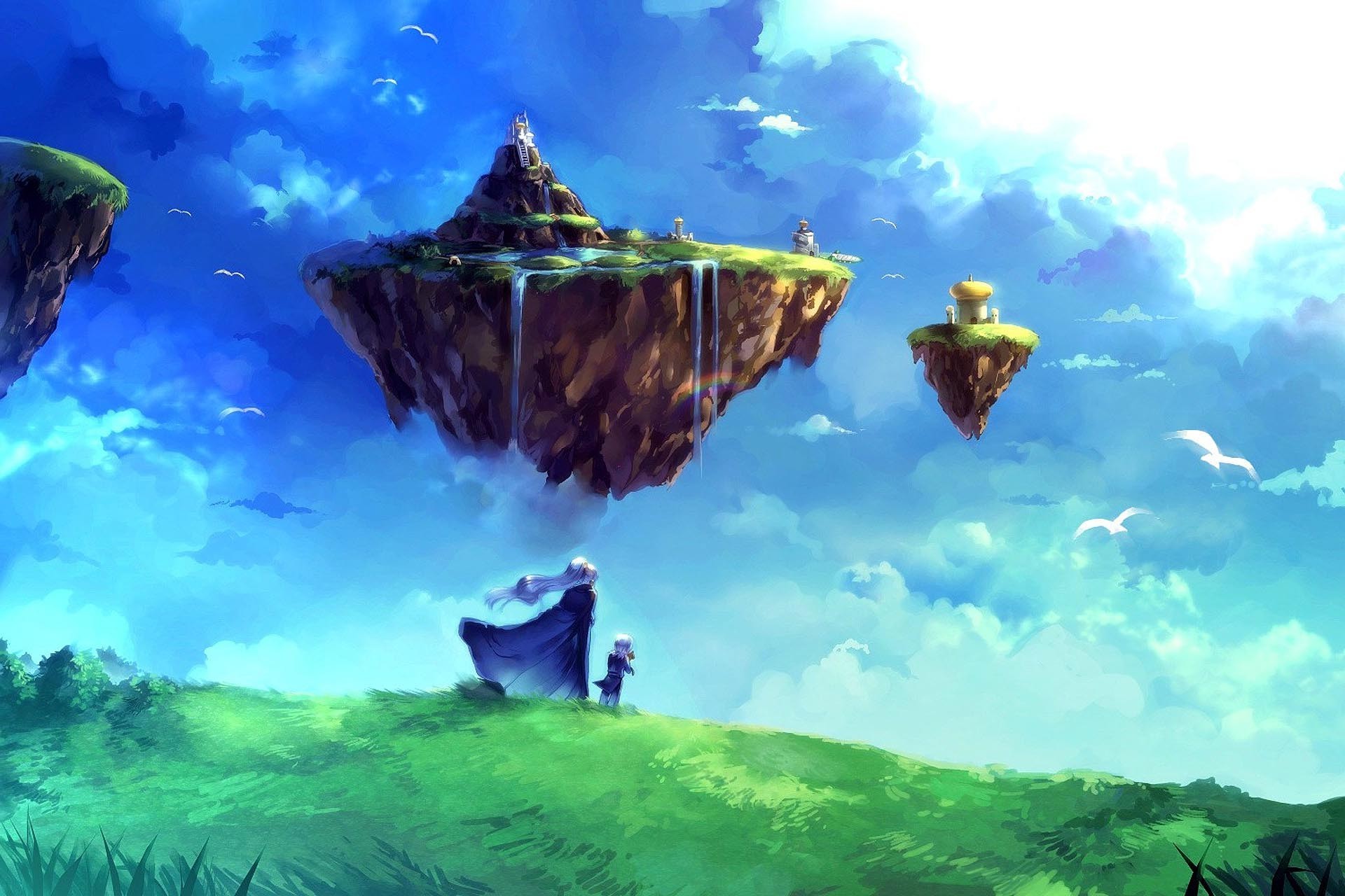 floating island, Clouds, Chrono Trigger Wallpaper