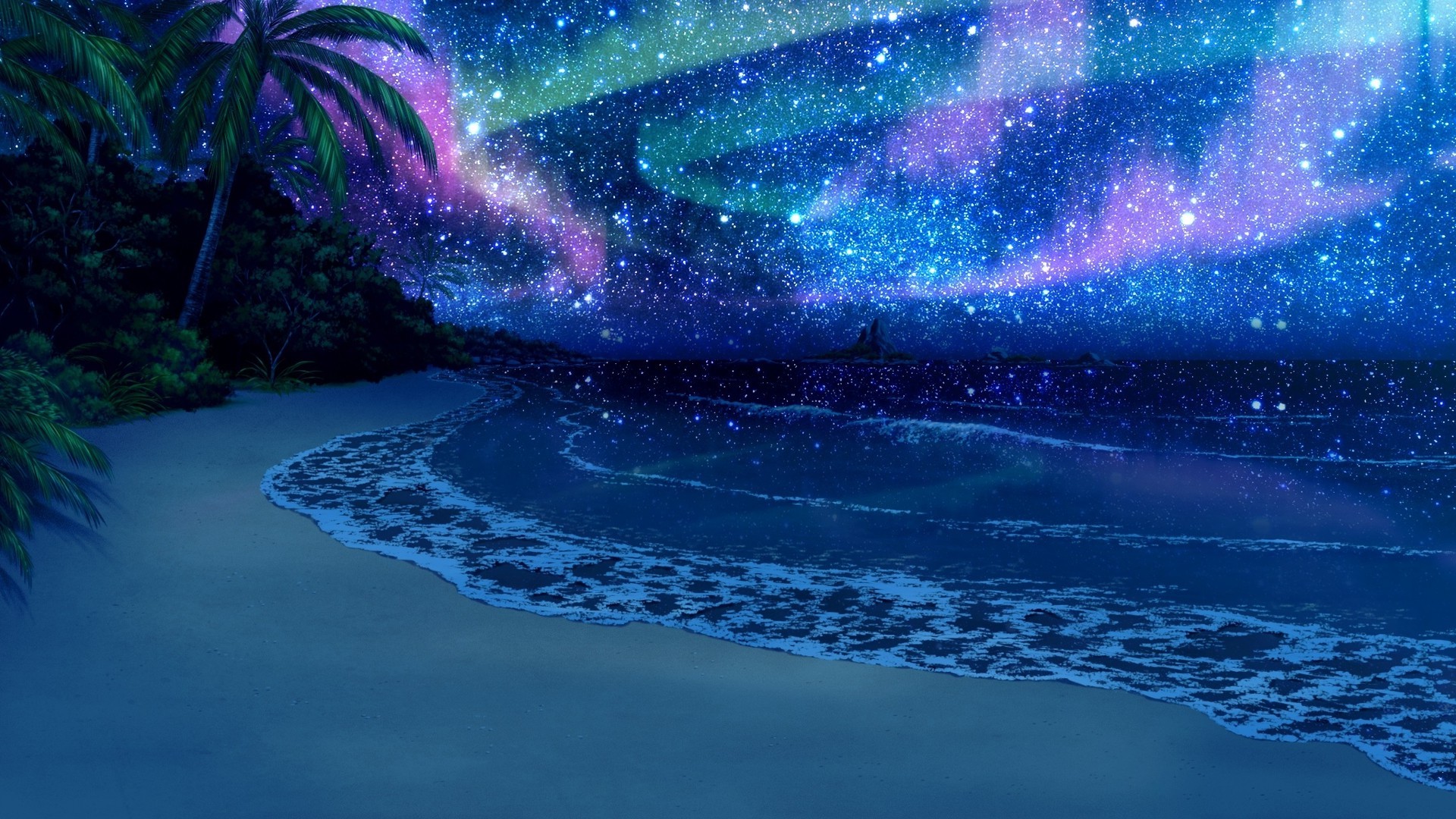 sea, Stars, Beach Wallpaper