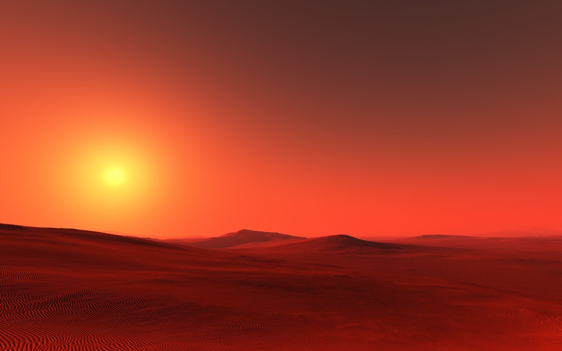 desert, Sun, Sunset Wallpaper