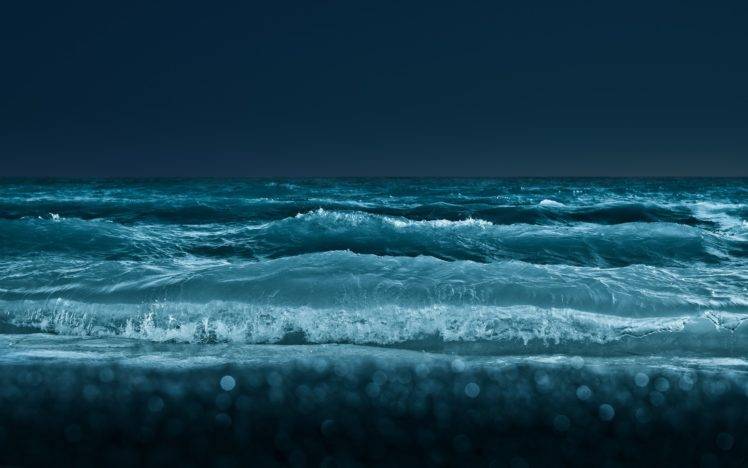 beach, Sea, Waves, Bokeh HD Wallpaper Desktop Background