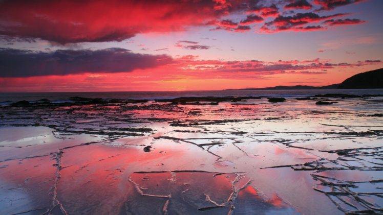 sunset, Sea, Reflection HD Wallpaper Desktop Background