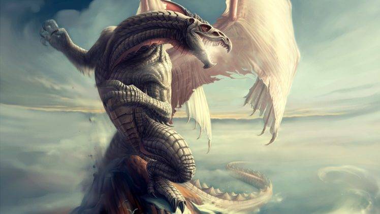 dragon, Clouds HD Wallpaper Desktop Background