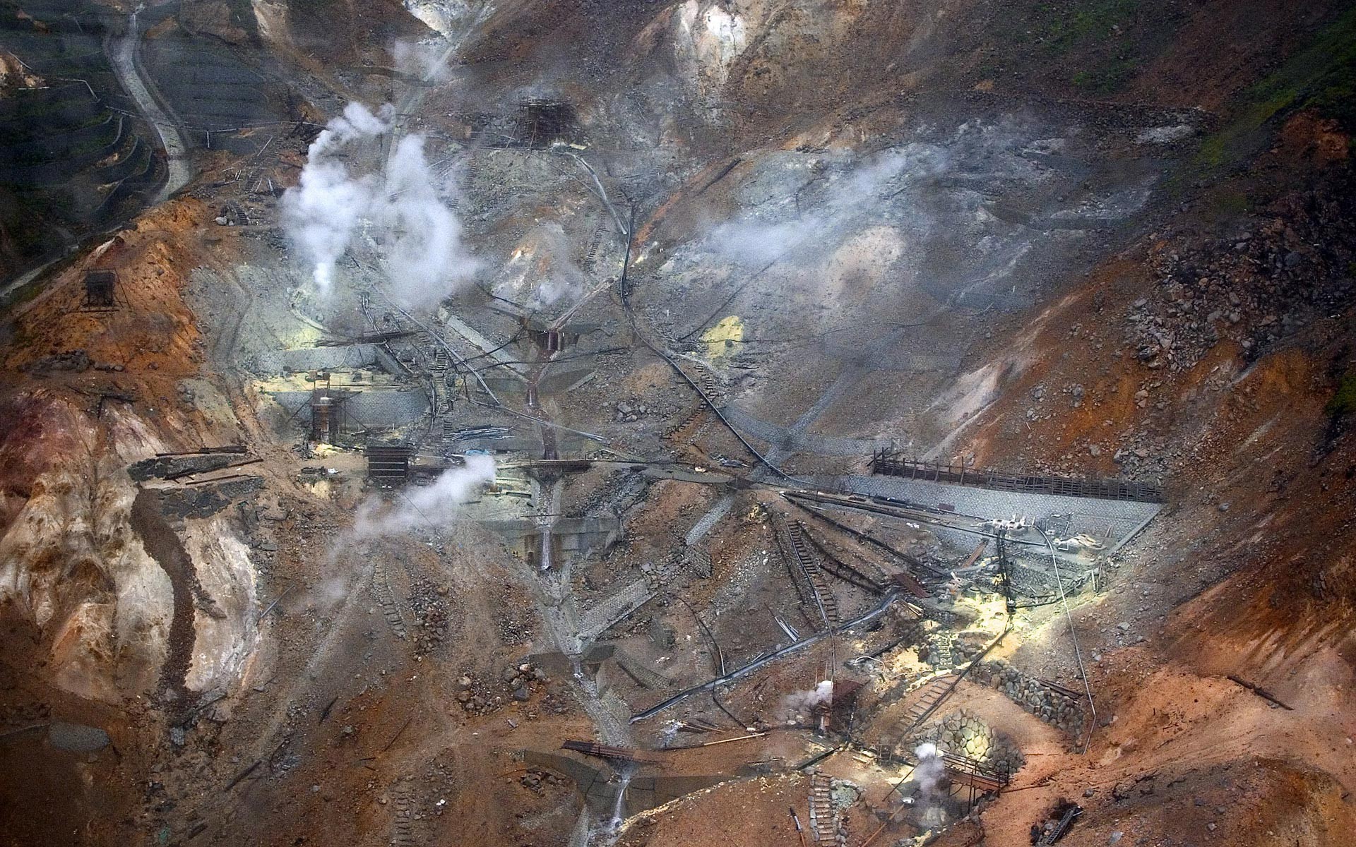 mining, Mine, Japan, Hakone mine, Landscape Wallpaper