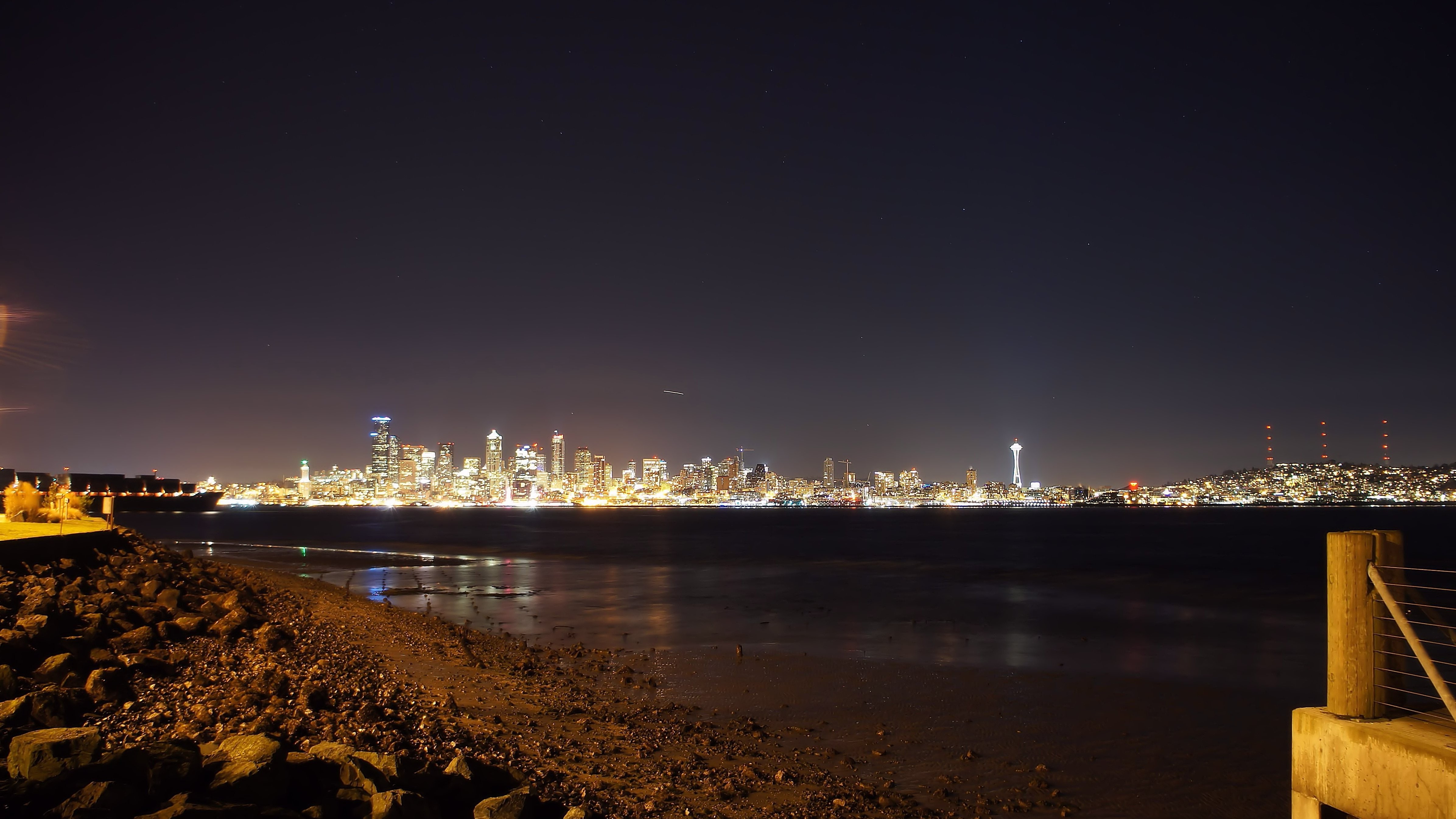 Seattle, Night, Stars, Beach Wallpaper