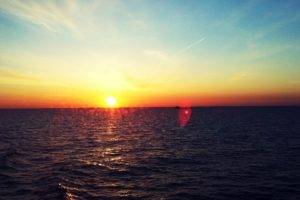sunset, Sea, Sun, Filter