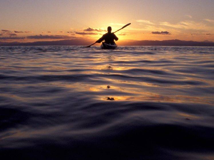 kayaks, Sunset HD Wallpaper Desktop Background