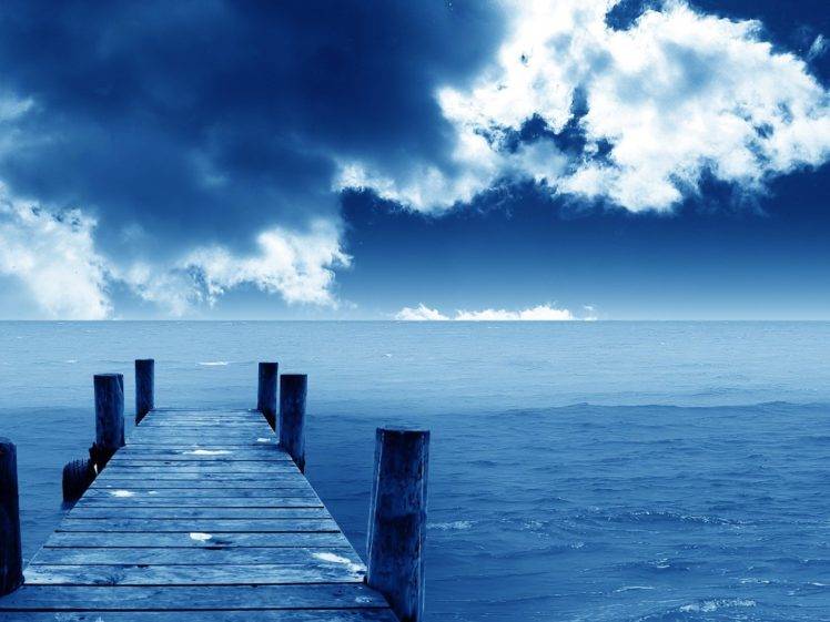 pier, Sea, Clouds HD Wallpaper Desktop Background