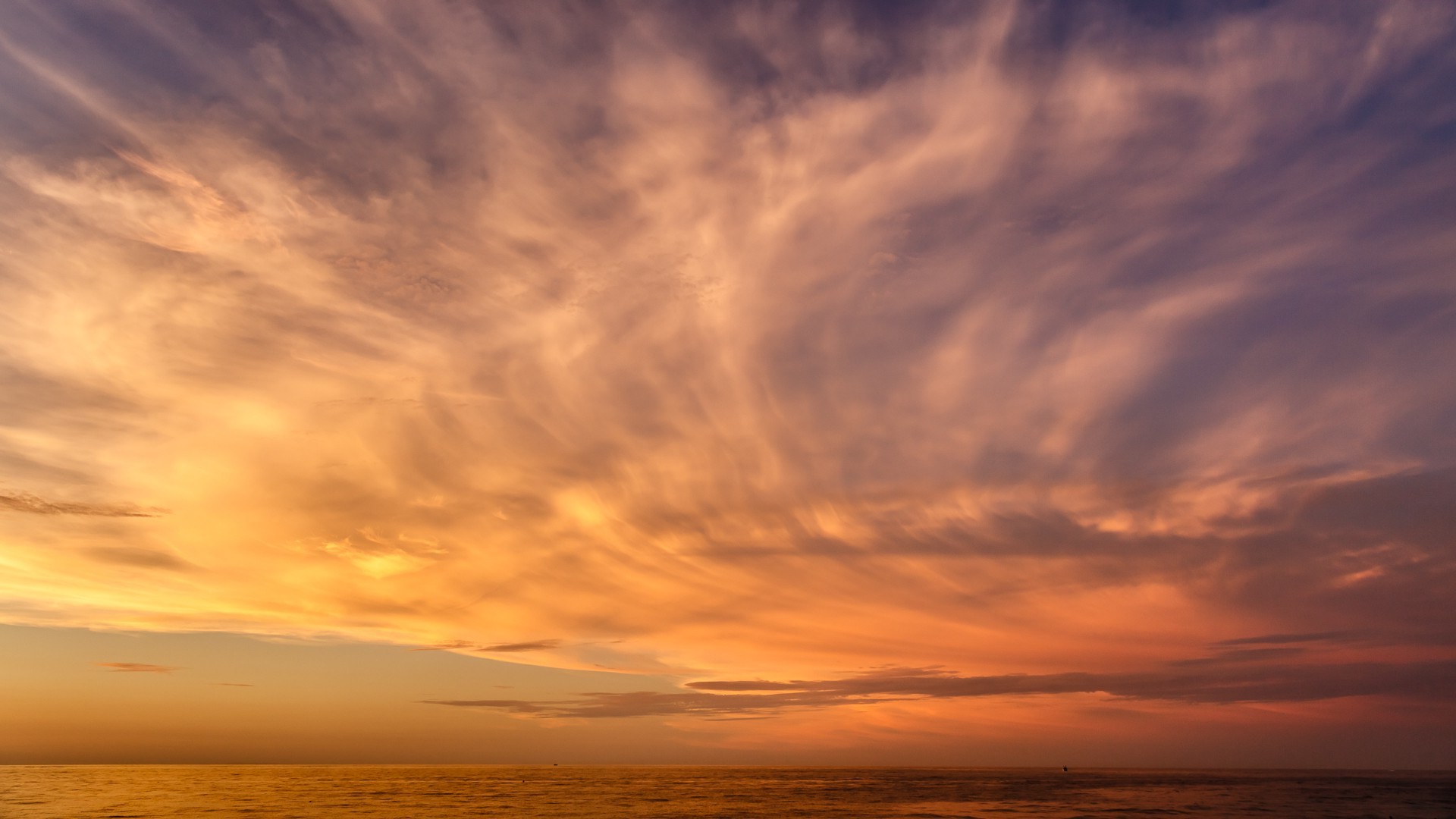 beach, Sunset, Clouds Wallpaper