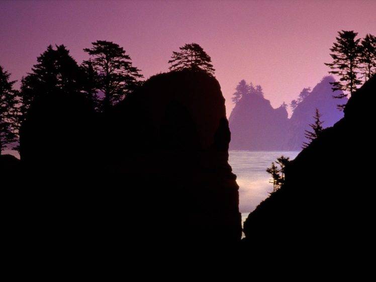 mountains, Sunset, Trees HD Wallpaper Desktop Background